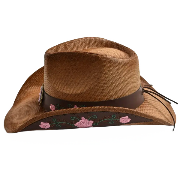 StrawCowboy Hat with Flowers