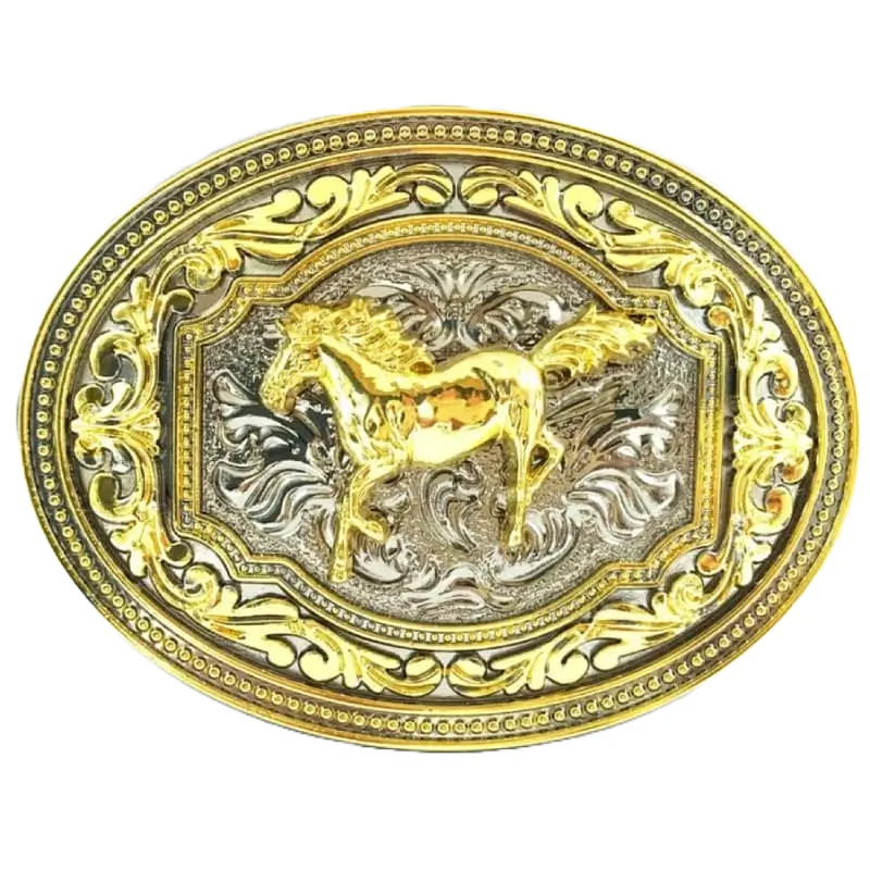 Gold Cowboy Belt Buckle Western Cowboy