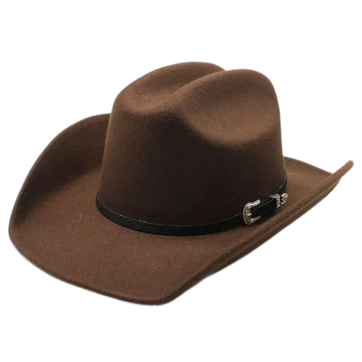 Brown Felt Cowboy Hat Western Cowboy