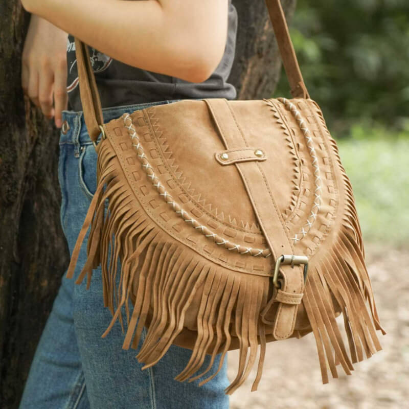 Rustic Charm Leather Shoulder Bag – Stylish Cowgirl Handbag