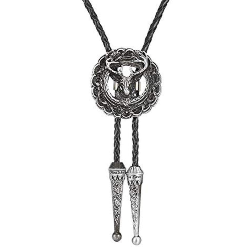 Bolo tie - cravate américaine loup Reference : 1521 | Chapellerie Traclet