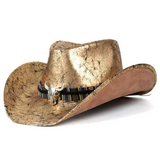 Gold Leather Cowboy Hat