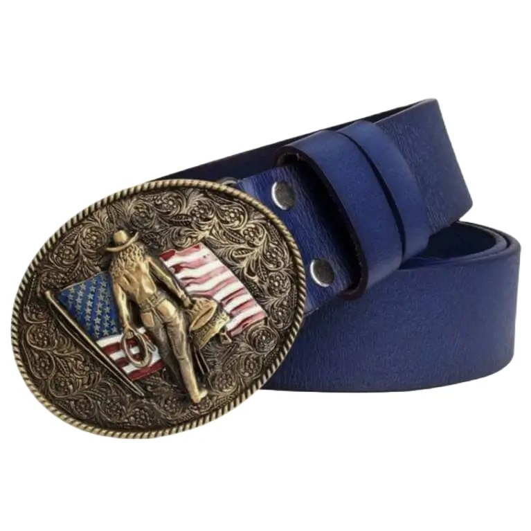 light blue western belt