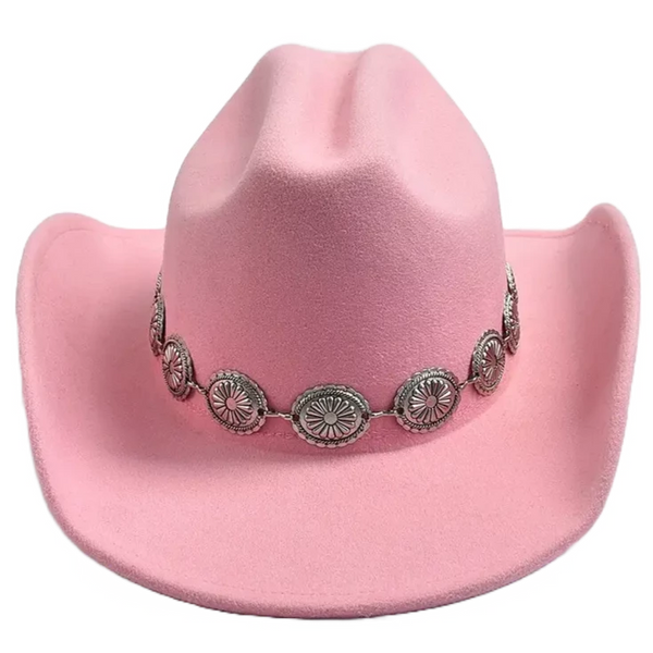 Pink Cowboy Hat with Conchos