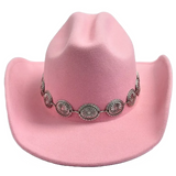 Pink Cowboy Hat with Conchos