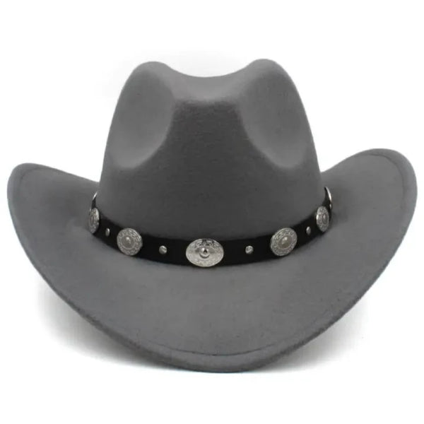 Grey Felt Western Hat