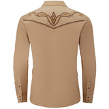 Beige Cowboy Shirt with Embroidery