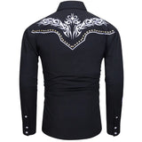 Black and White Cowboy Shirt with Original Embroidery