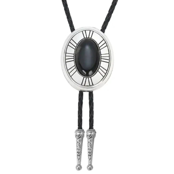 Black Bolo Tie Necklace