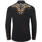 Black Country Western Shirt with Embroidery