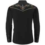 Black Cowboy Shirt with Embroidery