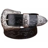 Black Leather Cowboy Belt