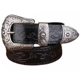 Black Leather Cowboy Belt