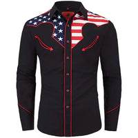 Black Patriotic Western Shirt
