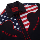 Black Patriotic Western Shirt
