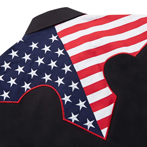 Black Patriotic Western Shirt