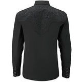 Black Western Shirt with Black Embroidery
