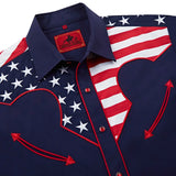 Blue Patriotic Western Shirt