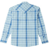 Blue Plaid Western Shirt for Men