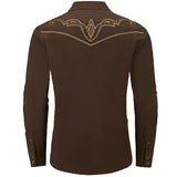 Brown Cowboy Shirt with Embroidery