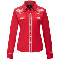 Women's Red Western Shirt