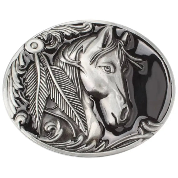 Silver Horse Belt Buckle