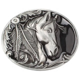 Silver Horse Belt Buckle