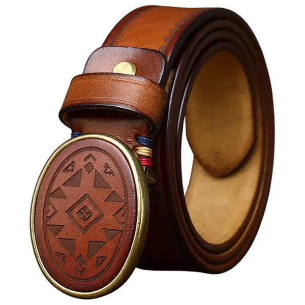 Indian Spirit Brown Cowboy Belt