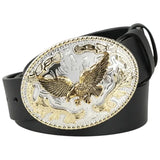 Leather Belt With Eagle Buckle