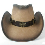 Vintage Leather Cowboy Hat for Men