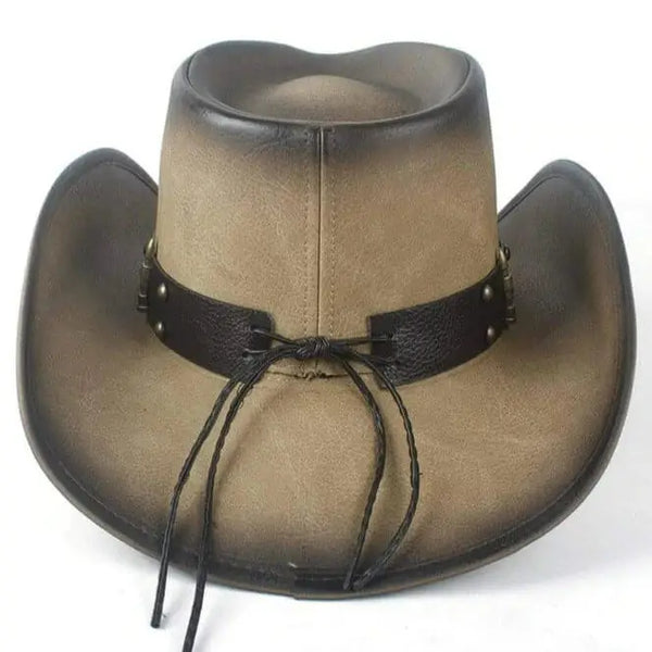 Retro Leather Cowboy Hat for Men