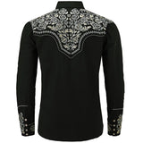 Long Sleeve Western Shirt with Floral Embroidery