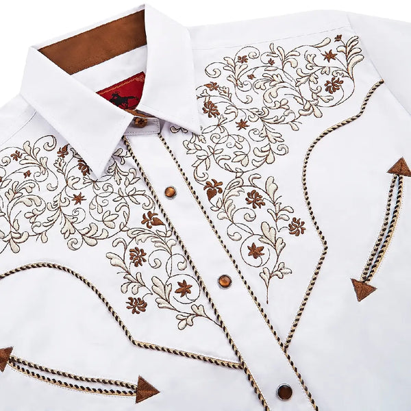 Men's White Western Shirt