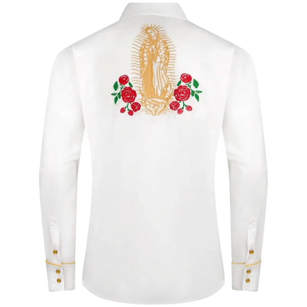 White Mexican Cowboy Shirt with Embroidery