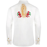 White Mexican Cowboy Shirt with Embroidery