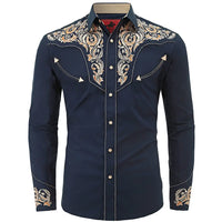 Navy Blue Western Shirt