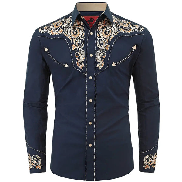Navy Blue Western Shirt
