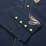 Navy Blue Western Shirt