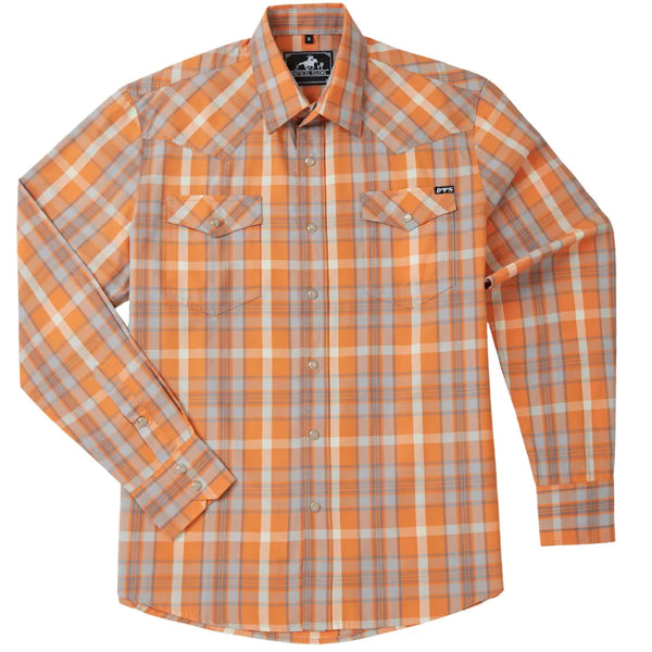Orange Plaid Cowboy Shirt