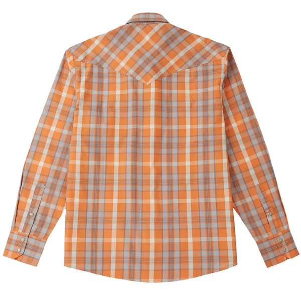 Orange Plaid Cowboy Shirt for Men