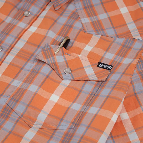 Orange Plaid Cowboy Shirt