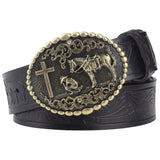 Black Praying Cowboy Belt
