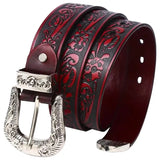 Red Embossed Cowboy Belt