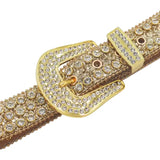 Golden Western Belt with Rhinestones