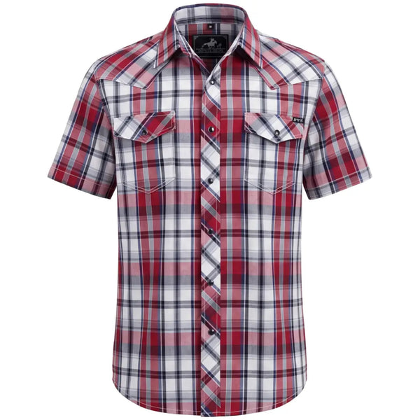 Short Sleeve Plaid Cowboy Shirt