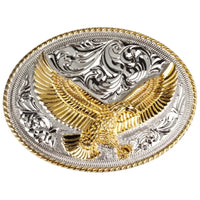 Silver and Gold Western Belt Buckle