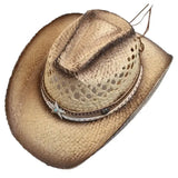 Beige Straw Cowgirl Beach Hat