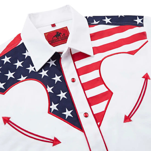 White Patriotic Western Shirt