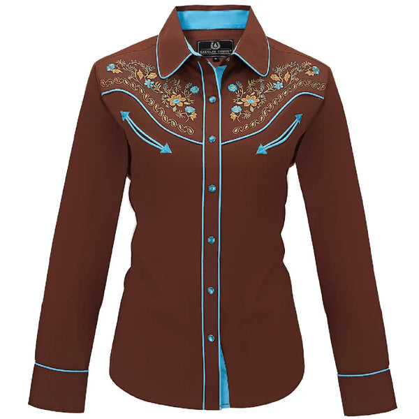 Women's Brown Western Shirt