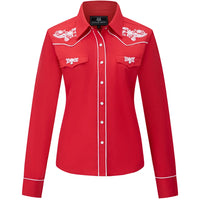 Women's Red Western Shirt
